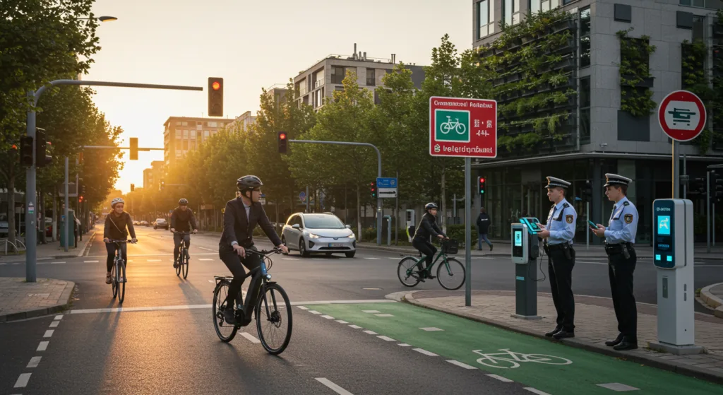 Electric bike traffic checkpoint