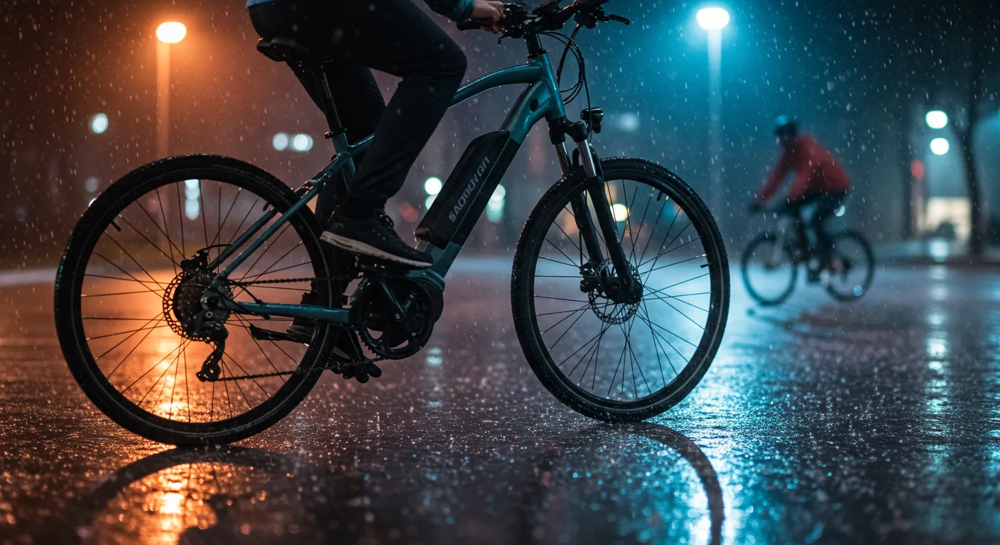 Electric bike in rain